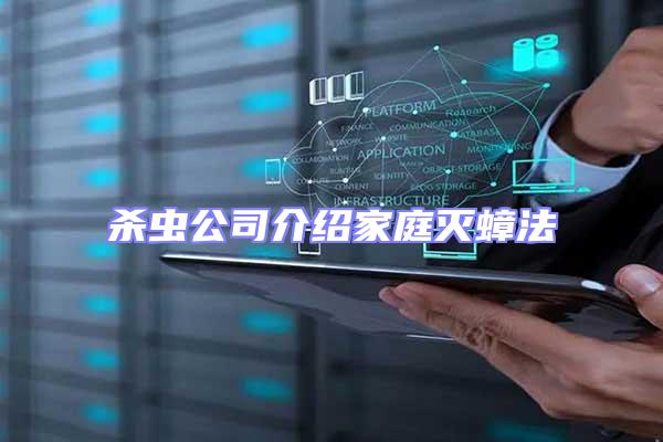 殺蟲公司介紹家庭滅蟑法