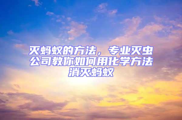 滅螞蟻的方法，專業滅蟲公司教你如何用化學方法消滅螞蟻