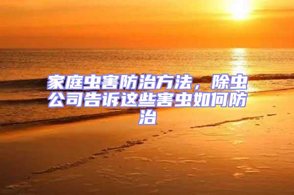 家庭蟲害防治方法，除蟲公司告訴這些害蟲如何防治