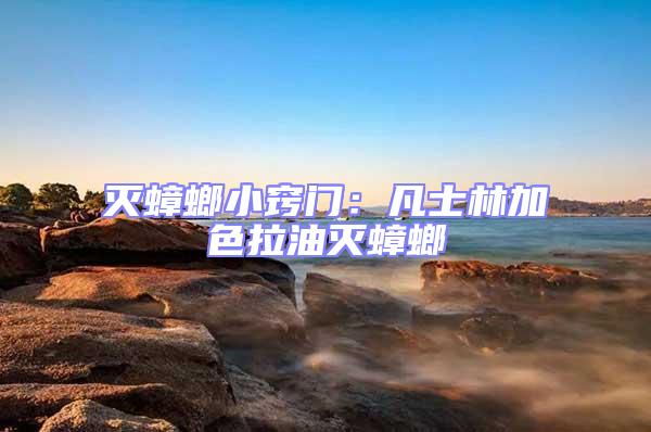 滅蟑螂小竅門(mén)：凡士林加色拉油滅蟑螂