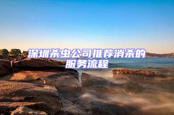 深圳殺蟲公司推薦消殺的服務流程