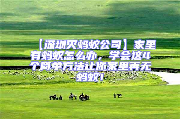 【深圳滅螞蟻公司】家里有螞蟻怎么辦，學(xué)會(huì)這4個(gè)簡(jiǎn)單方法讓你家里再無(wú)螞蟻！