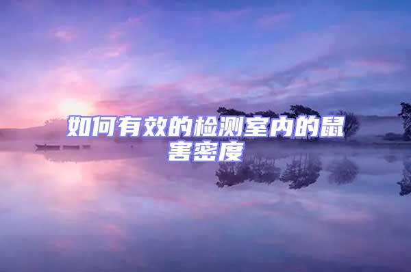 如何有效的檢測室內(nèi)的鼠害密度