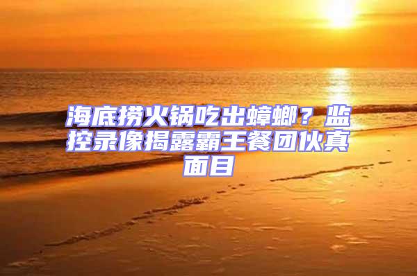 海底撈火鍋吃出蟑螂？監(jiān)控錄像揭露霸王餐團(tuán)伙真面目