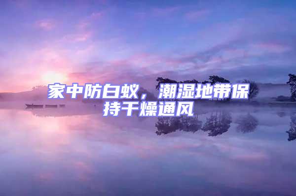 家中防白蟻，潮濕地帶保持干燥通風