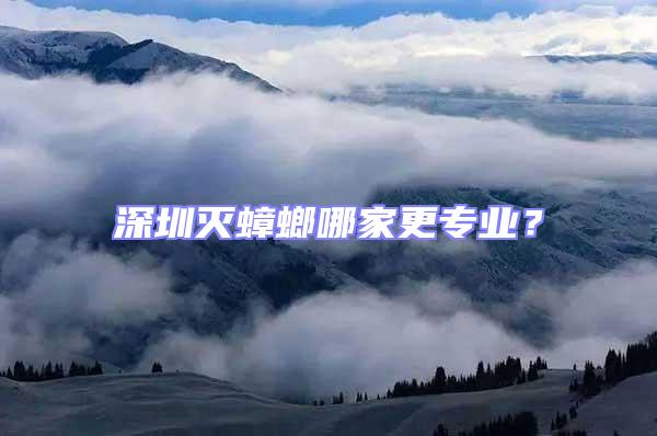 深圳滅蟑螂哪家更專業(yè)？