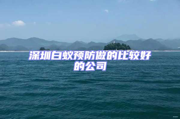 深圳白蟻預防做的比較好的公司
