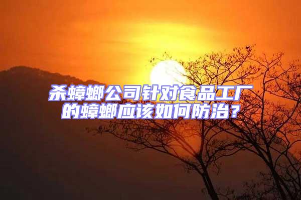 殺蟑螂公司針對(duì)食品工廠的蟑螂應(yīng)該如何防治？