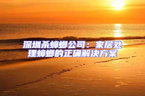 深圳殺蟑螂公司：家居處理蟑螂的正確解決方案