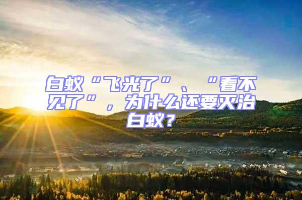 白蟻“飛光了”、“看不見了”，為什么還要滅治白蟻？