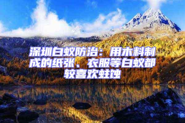 深圳白蟻防治：用木料制成的紙張、衣服等白蟻都較喜歡蛀蝕